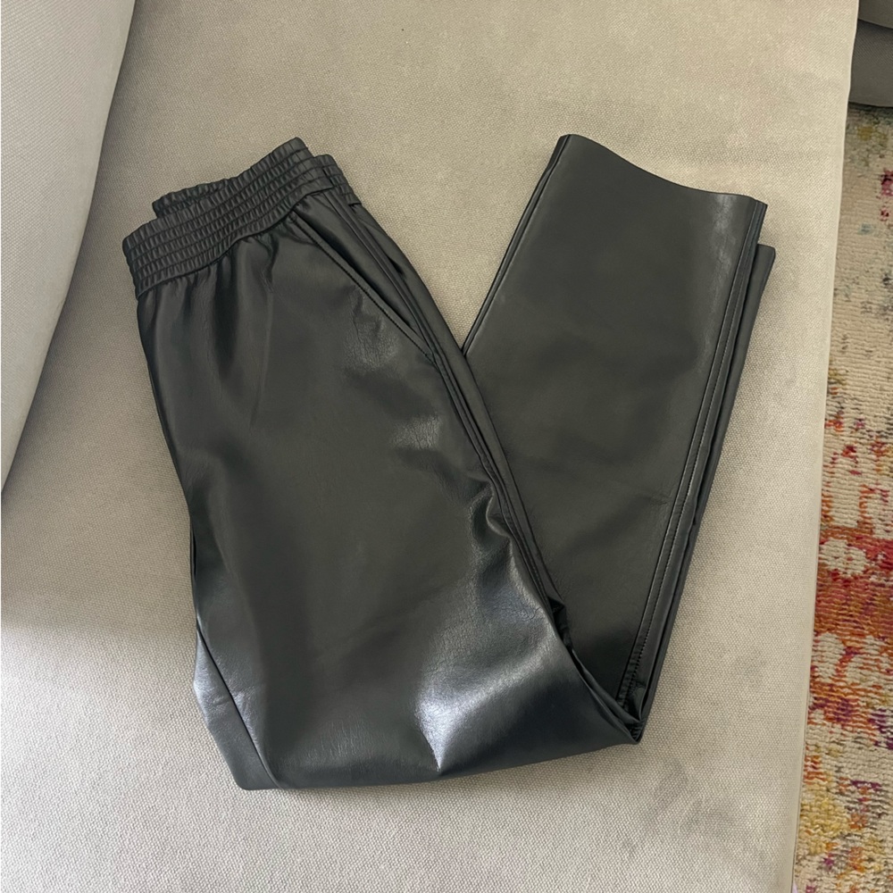 Size Small Aritzia Faux Leather Straight Leg Joggers